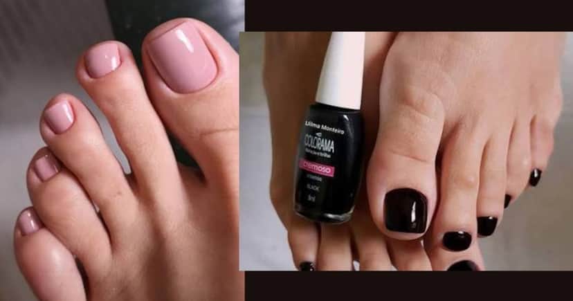 Esmalte rosa chá e preto (Foto Reprodução/Montagem/Tv Foco/Lennita/Canva/GMN/Pinterest) Esmalte rosa chá e preto (Foto Reprodução/Montagem/Tv Foco/Lennita/Canva/GMN/Pinterest)