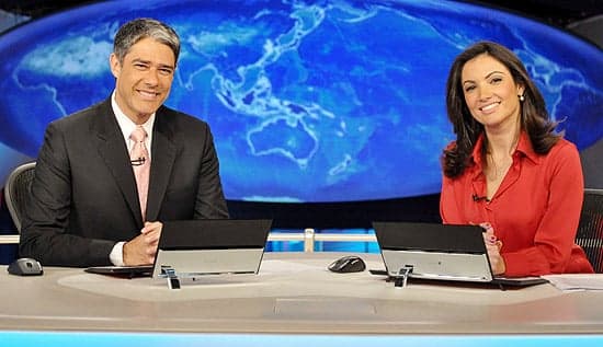 "Jornal Nacional" com Poeta e Bonner no passado na Globo