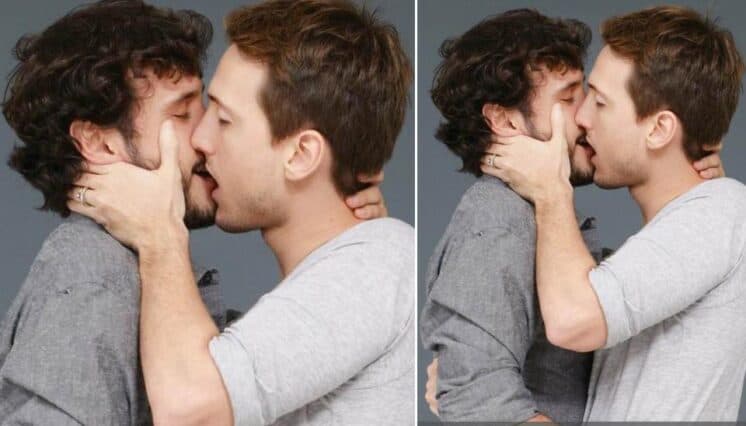 Atores da Globo protagonizam beijo gay em homenagem ao Dia dos Namorados