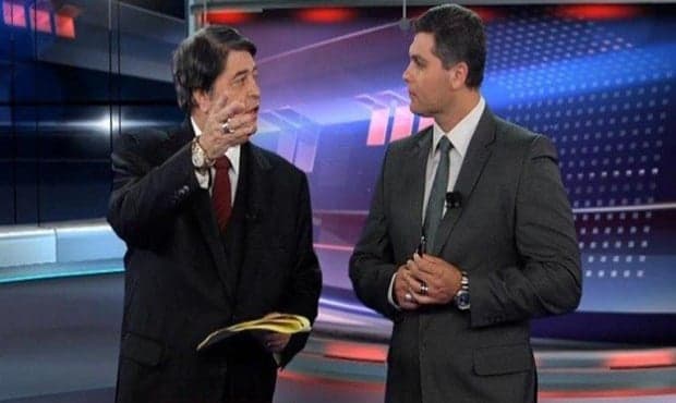 Joel Datena e seu pai José Luiz Datena no programa Brasil Urgente (Foto: Reprodução) Joel Datena e seu pai José Luiz Datena no programa Brasil Urgente (Foto: Reprodução)