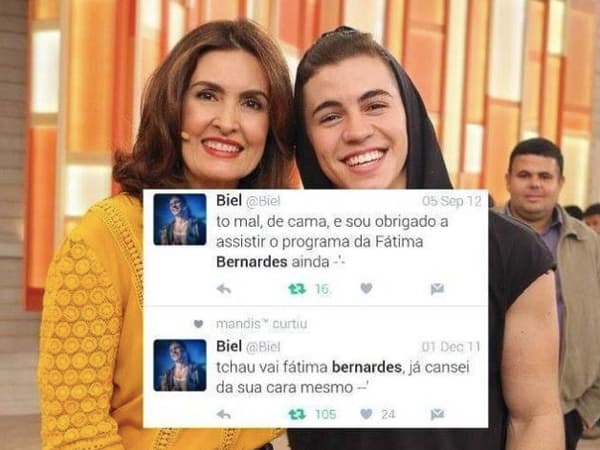 Biel critica Fátima Bernardes em rede social em 2012. (Foto: Reprodução) Biel critica Fátima Bernardes em rede social em 2012. (Foto: Reprodução)