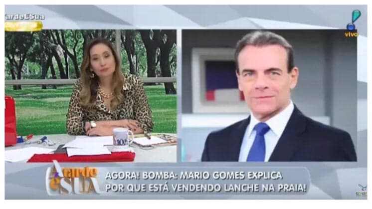 Sonia Abrão sai na frente e exibe entrevista exclusiva com Mário Gomes, que está vendendo lanches na praia