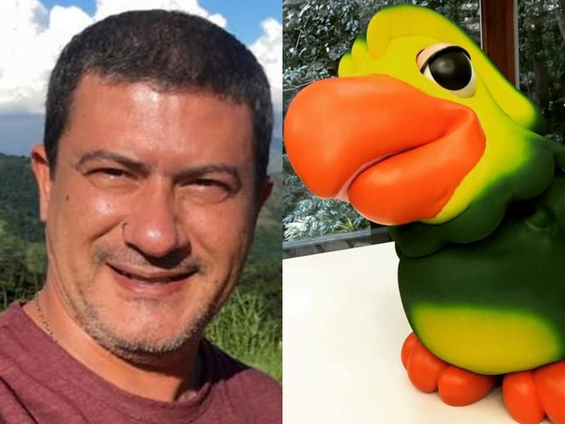 PERDA: Tom Veiga é quem manipula e dá voz ao papagaio Louro José (Foto: Reprodução/Montagem/TV Foco) PERDA: Tom Veiga é quem manipula e dá voz ao papagaio Louro José (Foto: Reprodução/Montagem/TV Foco)