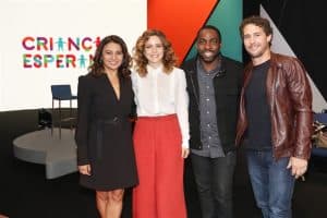 Dira Paes, Leandra Leal, Lázaro Ramos e Flávio Canto na coletiva de 'Criança Esperança' (Foto: Globo/Marcos Rosa) Dira Paes, Leandra Leal, Lázaro Ramos e Flávio Canto na coletiva de 'Criança Esperança' (Foto: Globo/Marcos Rosa)