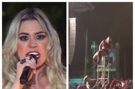 Fã grávida sobe em torre de show de Naiara Azevedo e seguranças são acionados; veja o vídeo