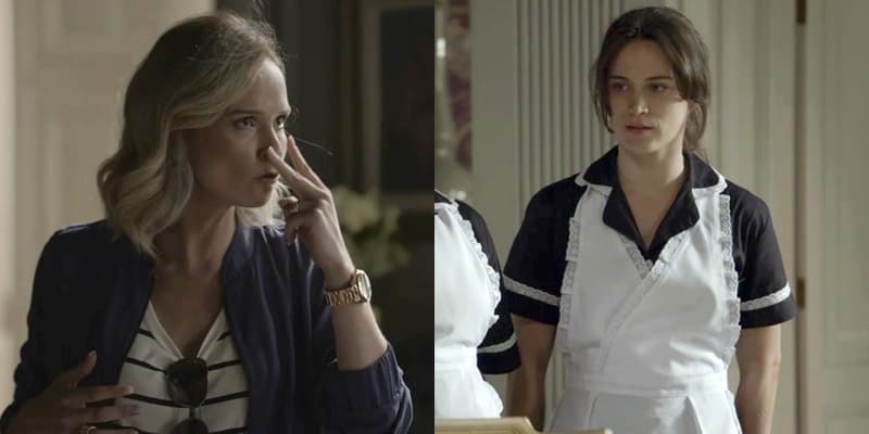 Clara conseguirá pegar as obras de Fabiana em O Outro Lado do Paraíso. (Foto: Reprodução/Montagem/TV Foco) Clara conseguirá pegar as obras de Fabiana em O Outro Lado do Paraíso. (Foto: Reprodução/Montagem/TV Foco)