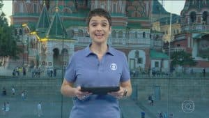Sandra Annenberg comanda os telejornais diretamente da Russia (Foto: Reprodução)