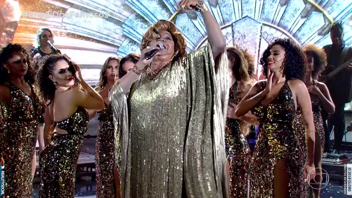 Mumuzinho como Alcione no Show dos Famosos (Foto: Reprodução/Globo) Mumuzinho como Alcione no Show dos Famosos (Foto: Reprodução/Globo)