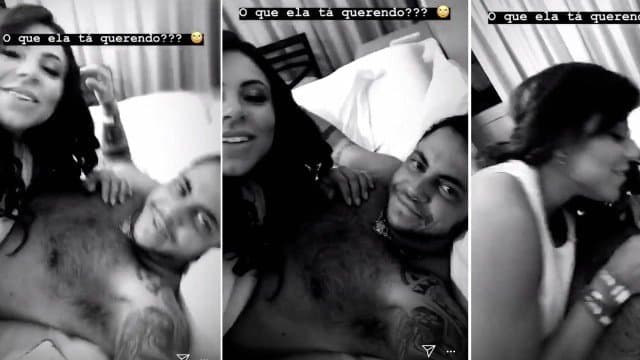 Andressa Ferreira 'tira onda' na cama com Thammy: 'Eu tenho o boy mais gato do Brasil' Foto: Reprodução/Instagram