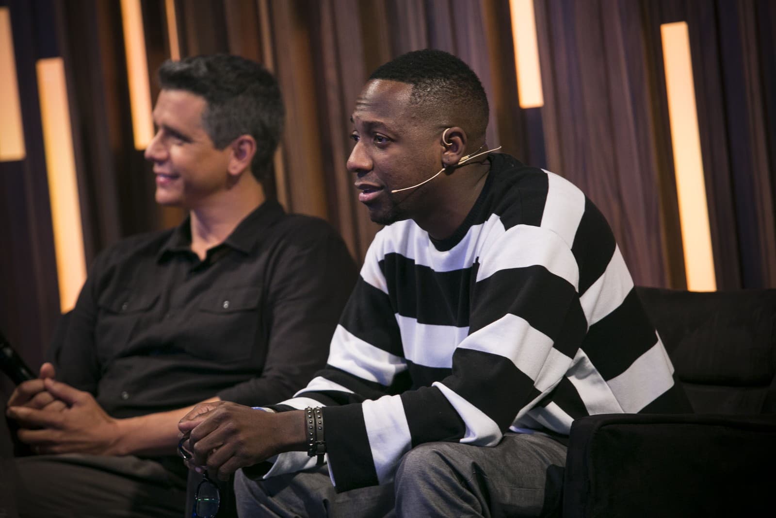Mumuzinho e Márcio Garcia no Tamanho Família (Foto: Raphael Dias/Gshow)