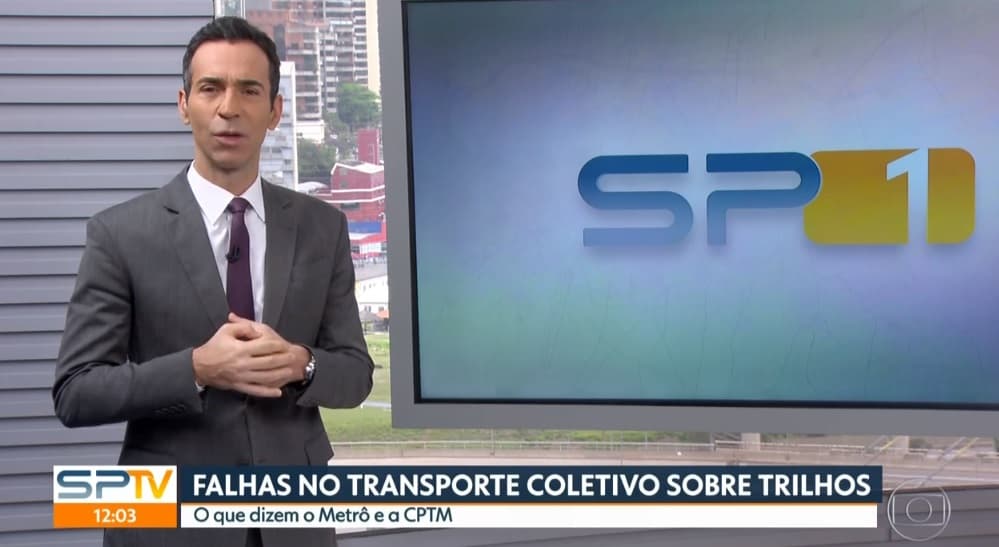 César Tralli no comando do SP1 da Globo (Foto: Reprodução) César Tralli no comando do SP1 da Globo (Foto: Reprodução)