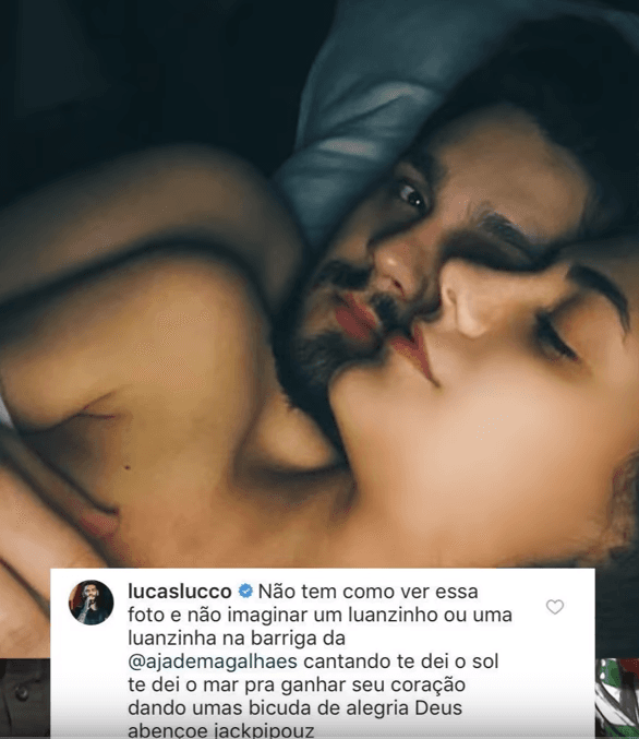 Foto de Luan Santana com namorada e comentário de Lucas Lucco (Foto: Reprodução) Foto de Luan Santana com namorada e comentário de Lucas Lucco (Foto: Reprodução)