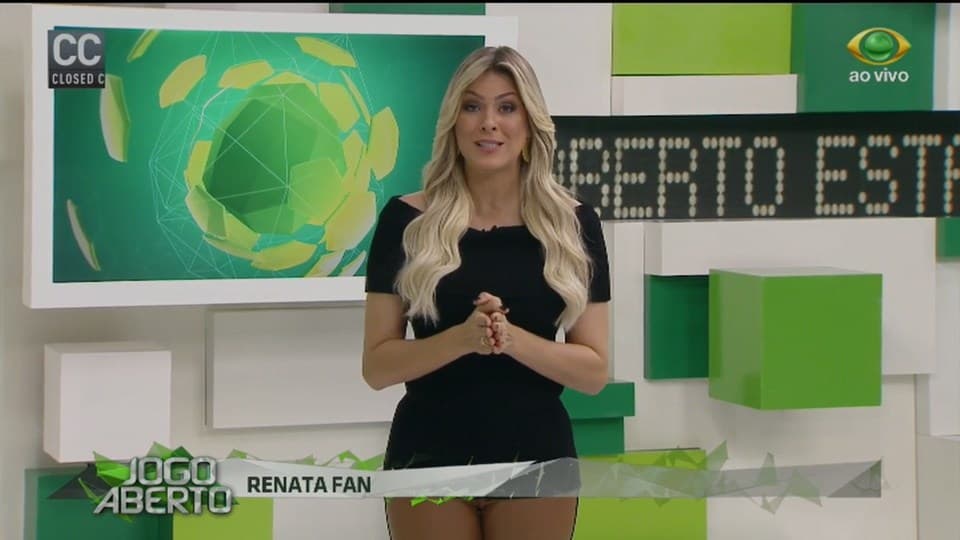Renata Fan no comando do Jogo Aberto (Foto: Reprodução) Renata Fan no comando do Jogo Aberto (Foto: Reprodução)