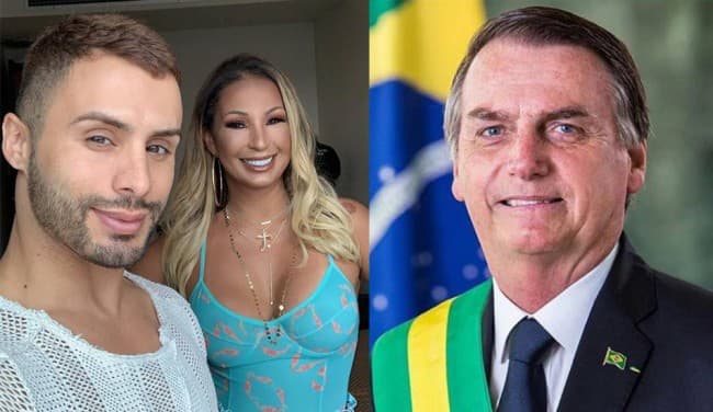 Valesca Popozuda, Agustin Fernandez e Jair Bolsonaro (Foto: Divulgação) Valesca Popozuda, Agustin Fernandez e Jair Bolsonaro (Foto: Divulgação)