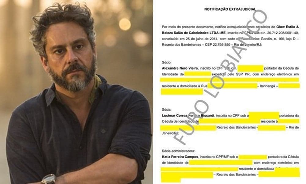Ator da Globo, Alexandre Nero é acionado na Justiça e tem dívida cobrada