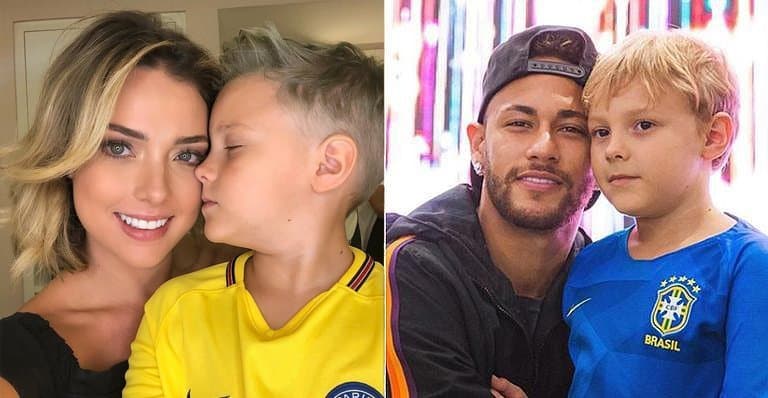 Filho de Neymar aparece usando camiseta chamando o pai famoso de "mito'' e jogador vira piada na web