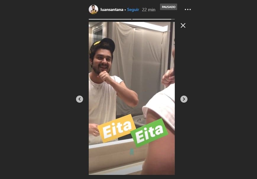 Luan Santana em seu Stories Luan Santana em seu Stories