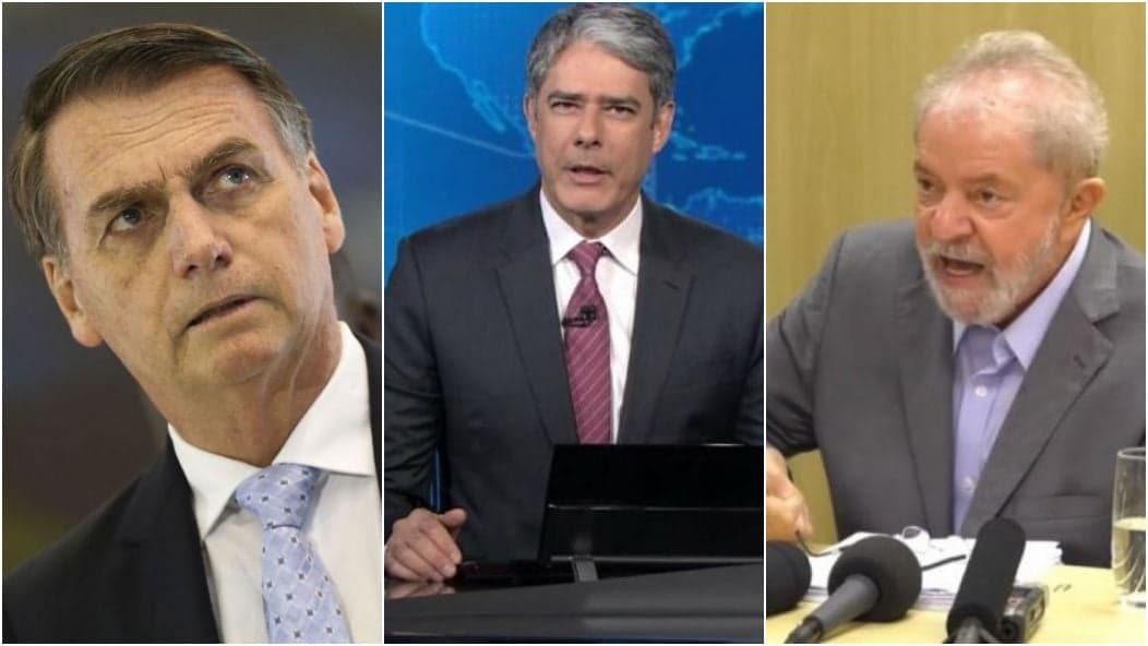 Jair Bolsonaro, William Bonner e Lula - destaques na Globo (Foto: Reprodução) Jair Bolsonaro, William Bonner e Lula - destaques na Globo (Foto: Reprodução)