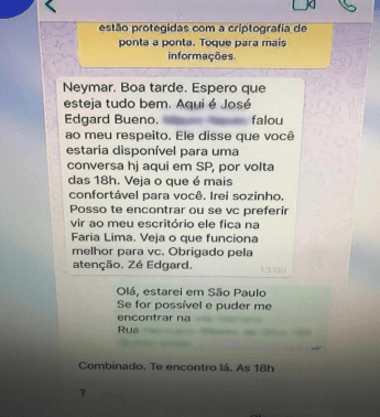 Conversa sobre suposto estupro de Neymar (Foto: Reprodução)