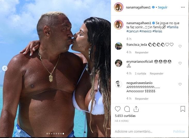 Tiririca comemora 22 anos de casado em Cancún, ao lado de mulher e filha (Foto: Reprodução) Tiririca comemora 22 anos de casado em Cancún, ao lado de mulher e filha (Foto: Reprodução)