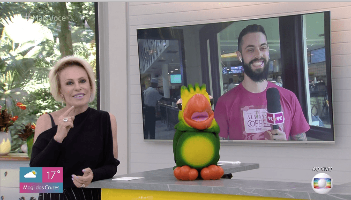 Ana Maria Braga, Cauê Fabiano e Louro José no "Mais Você" (Foto: Reprodução/Globoplay)