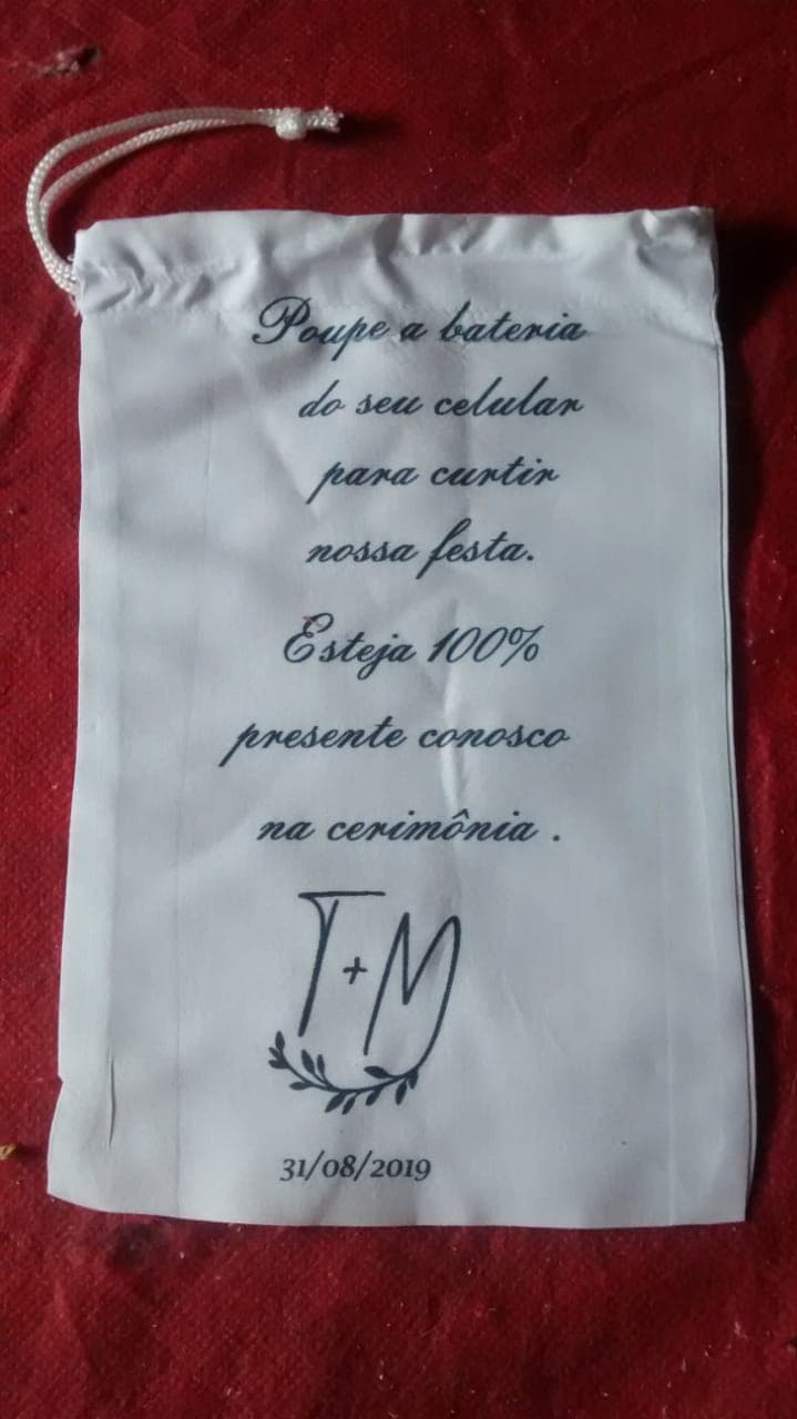 Saquinho do casamento de Mumuzinho (Foto: Reprodução) Saquinho do casamento de Mumuzinho (Foto: Reprodução)