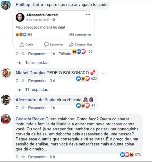 Comentários sobre o pedido de ajuda (Foto: Reprodução) Comentários sobre o pedido de ajuda (Foto: Reprodução)
