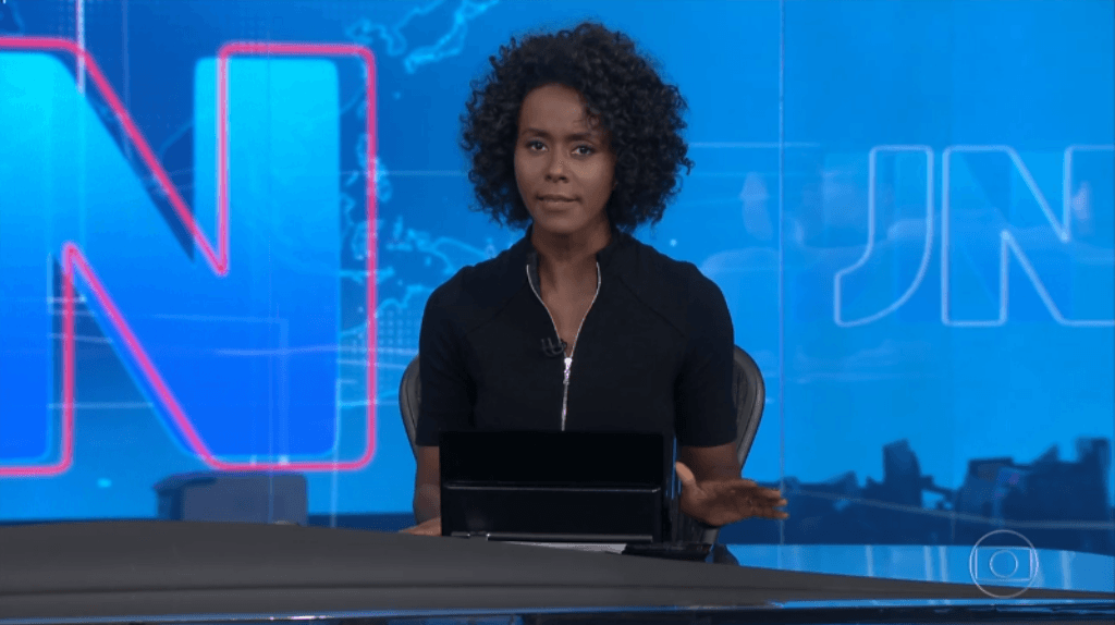Maju Coutinho no Jornal Nacional da Globo (Foto: Reprodução) Maju Coutinho no Jornal Nacional da Globo (Foto: Reprodução)
