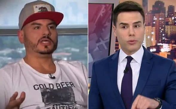 Carlinhos Mendigo e Luiz Bacci em atrito (Foto: Reprodução) Carlinhos Mendigo e Luiz Bacci em atrito (Foto: Reprodução)