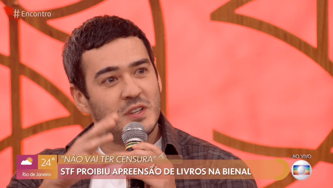 O humorista da Globo, Marcos Veras faz declaração polêmica no Encontro com Fátima Bernardes, William Bonner (Foto: Reprodução Globoplay) O humorista da Globo, Marcos Veras faz declaração polêmica no Encontro com Fátima Bernardes, William Bonner (Foto: Reprodução Globoplay)
