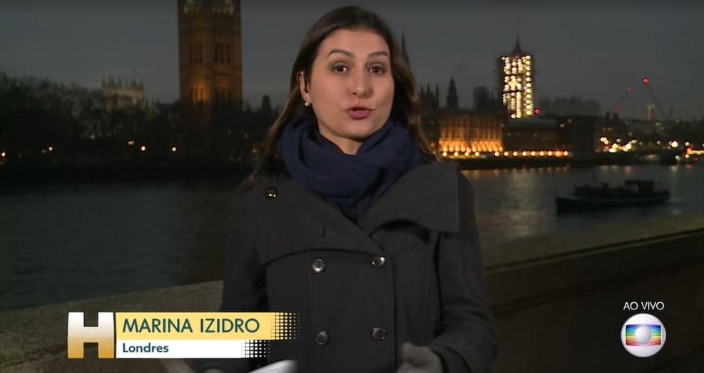 Marina Izidro foi interrompida ao vivo no Jornal Hoje (Foto: Reprodução/Globoplay) Marina Izidro foi interrompida ao vivo no Jornal Hoje (Foto: Reprodução/Globoplay)