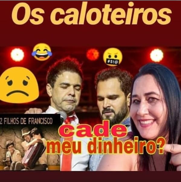 Barraco! Ex de Luciano Camargo acusa ele e Zezé de caloteiros: "cadê meu dinheiro?" - Montagem: TV Foco Barraco! Ex de Luciano Camargo acusa ele e Zezé de caloteiros: "cadê meu dinheiro?" - Montagem: TV Foco