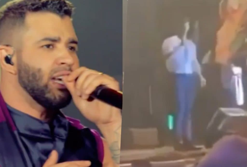 Gusttavo Lima havia bebido demais e subiu no palco fazendo declarações pra lá de picantes (Foto montagem TV Foco) Gusttavo Lima havia bebido demais e subiu no palco fazendo declarações pra lá de picantes (Foto montagem TV Foco)