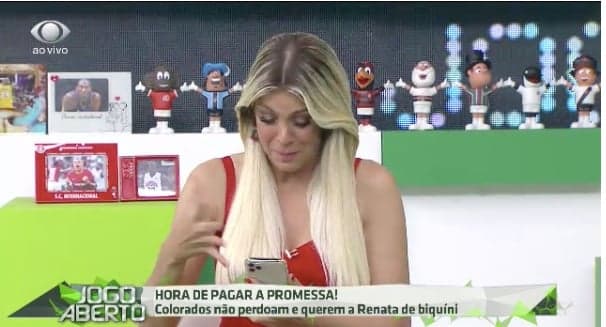 posta foto de biquíni após Denílson, jogadores do Internacional e torcedores fazerem campanha. Foto: Reprodução posta foto de biquíni após Denílson, jogadores do Internacional e torcedores fazerem campanha. Foto: Reprodução