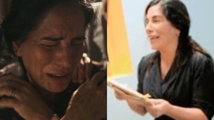 Gloria Pires surge com rosto inchado nos bastidores da Globo após cenas fortes de Éramos Seis: "Chega de chorar"