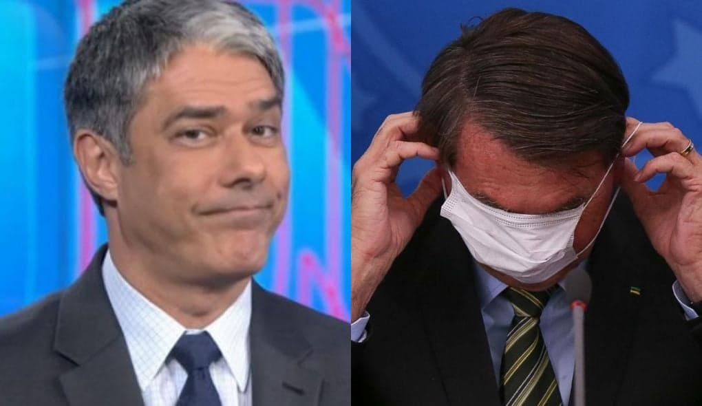 Após JN detonar Bolsonaro por causa de máscara, William Bonner surge aglomerado em atitude inesperada
