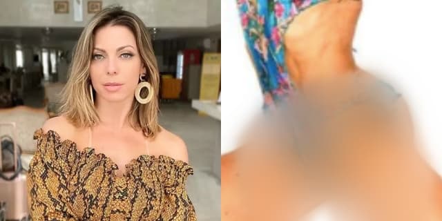 De maiô cavadíssimo, Sheila Mello dá show de flexibilidade e deixa partes íntimas à mostra
