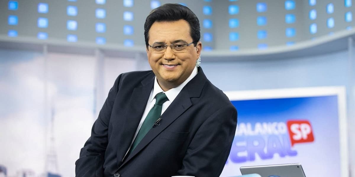 Geraldo Luís no estúdio do Balanço Geral, da Record (foto: Divulgação/Record TV) Geraldo Luís no estúdio do Balanço Geral, da Record (foto: Divulgação/Record TV)