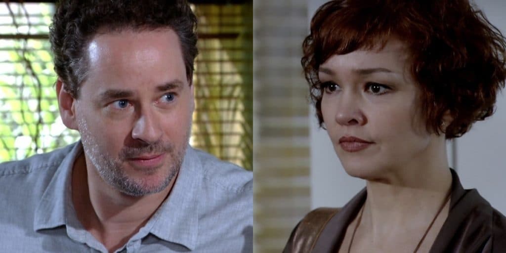 Fina Estampa: Paulo se humilha para Esther, quebra a cara e é pisado pela ex-mulher