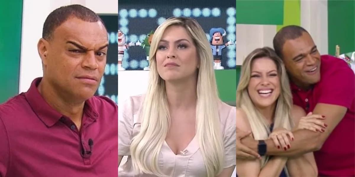 Renata Fan e Denilson são próximos no Jogo Aberto (Foto montagem: TV Foco) Renata Fan e Denilson são próximos no Jogo Aberto (Foto montagem: TV Foco)