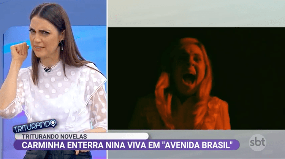 Triturando no SBT comenta novelas (Foto: Reprodução) Triturando no SBT comenta novelas (Foto: Reprodução)