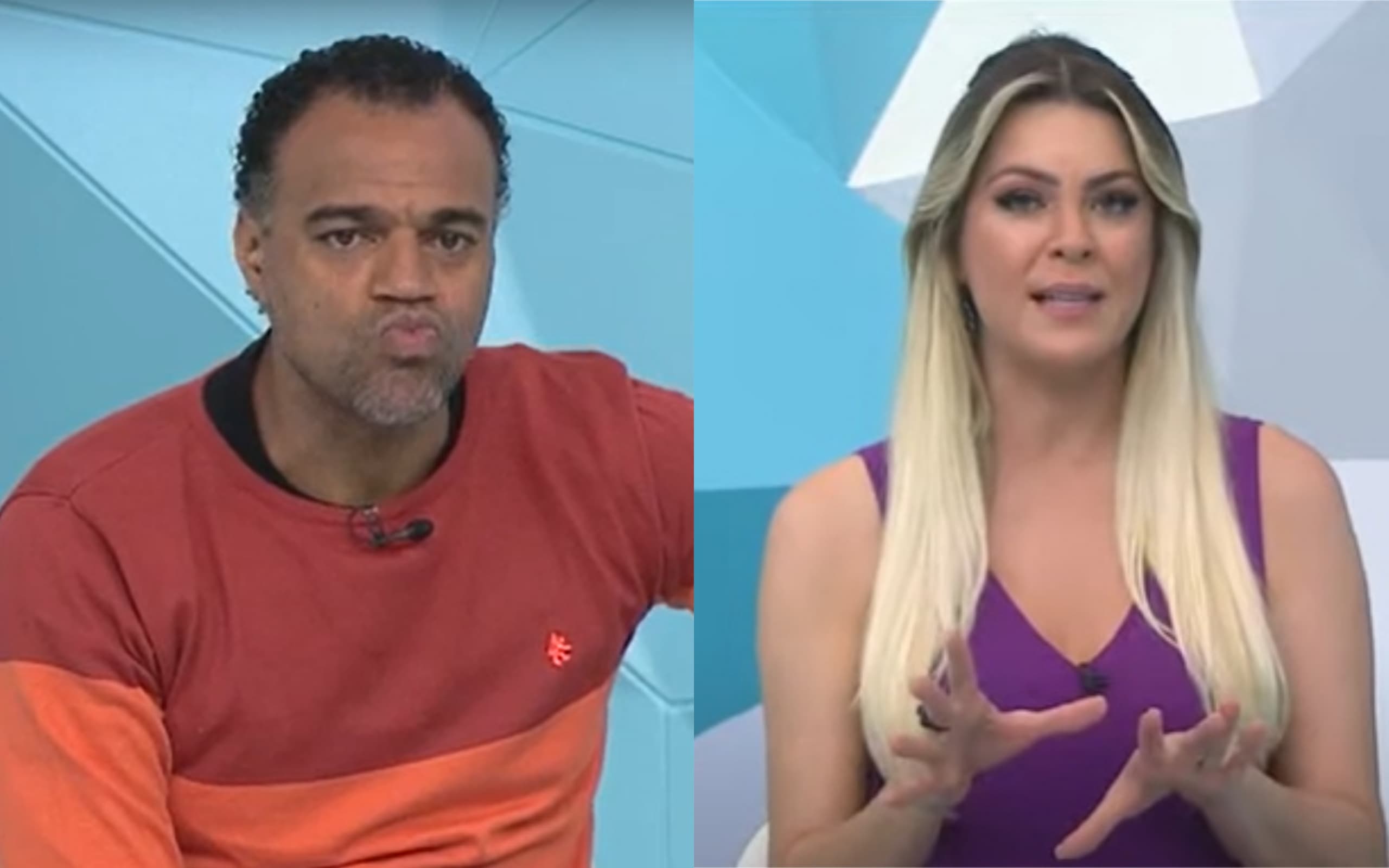 Denílson se revoltou com Renata Fan no Jogo Aberto band (Foto: Divulgação) Denílson se revoltou com Renata Fan no Jogo Aberto band (Foto: Divulgação)