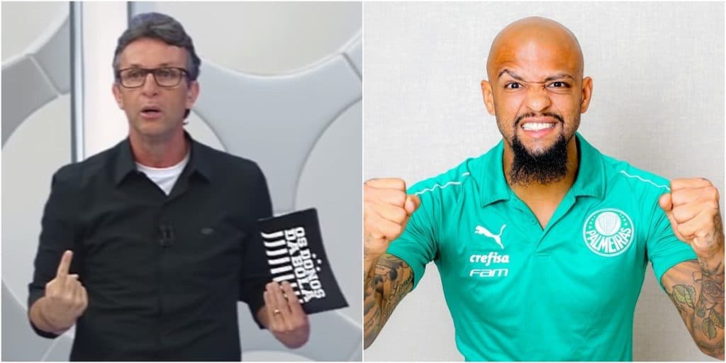 Neto reencontrou Felipe Melo após polêmica. (Foto: Montagem/Reprodução) Neto reencontrou Felipe Melo após polêmica. (Foto: Montagem/Reprodução)