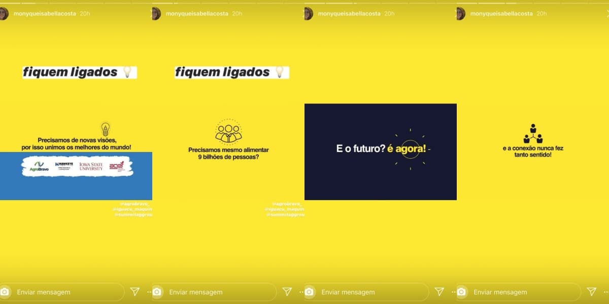 Monyque Costa, filha de Leonardo, em seu stories (Foto: reprodução/Instagram)