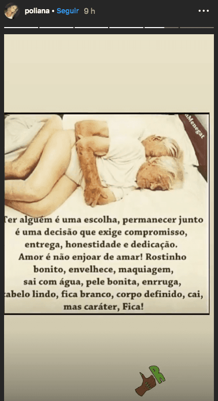 Poliana Rocha publicou um novo relato em seu stories (Foto: reprodução/Instagram)