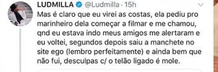 Tuíte feito por Ludmilla (Foto: Reprodução)