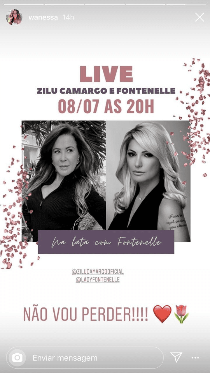 Wanessa compartilhou o anúncio da transmissão ao vivo de Zilu (Foto: reprodução/Instagram)