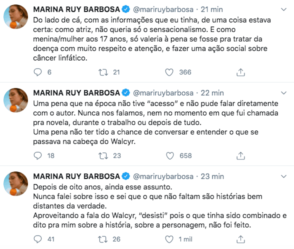Marina Ruy Barbosa em textão no twitter (Foto: Reprodução) Marina Ruy Barbosa em textão no twitter (Foto: Reprodução)