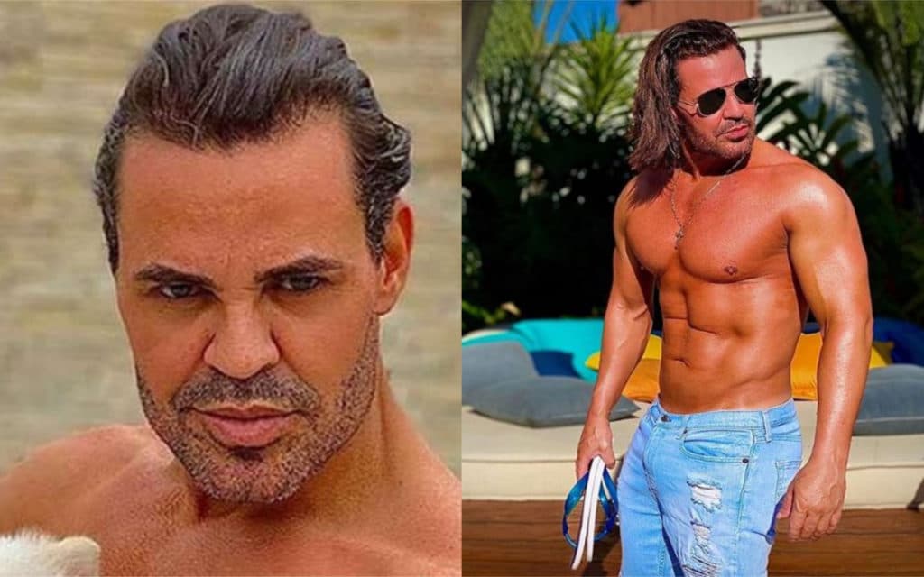 Eduardo Costa baixa a calça de moletom, expõe tamanho do seu órgão ao vivo e assume: "Uso apertada por isso"