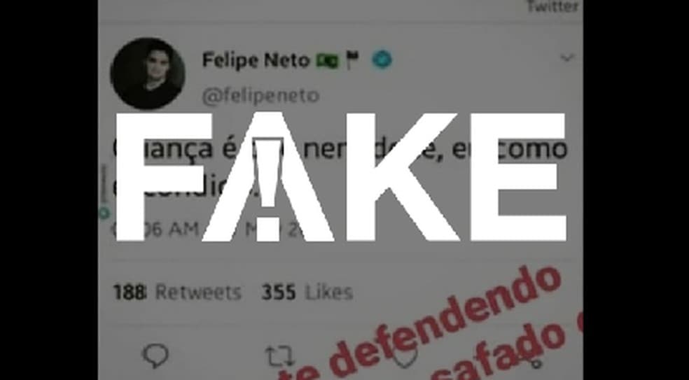 G1 confirmou que tweet de Felipe Neto era fake news (Foto: Reprodução) G1 confirmou que tweet de Felipe Neto era fake news (Foto: Reprodução)